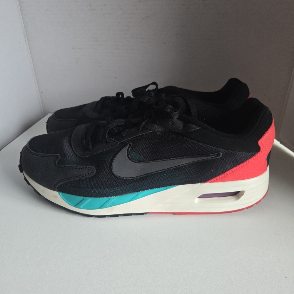 Nike Black Sneakers with Red and Teal Highlights